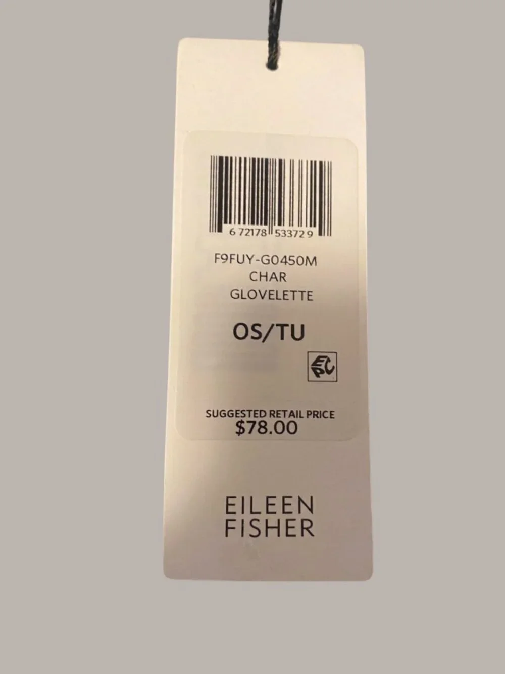 NWT Eileen Fisher Charcoal Boucle Knit Glovelettes